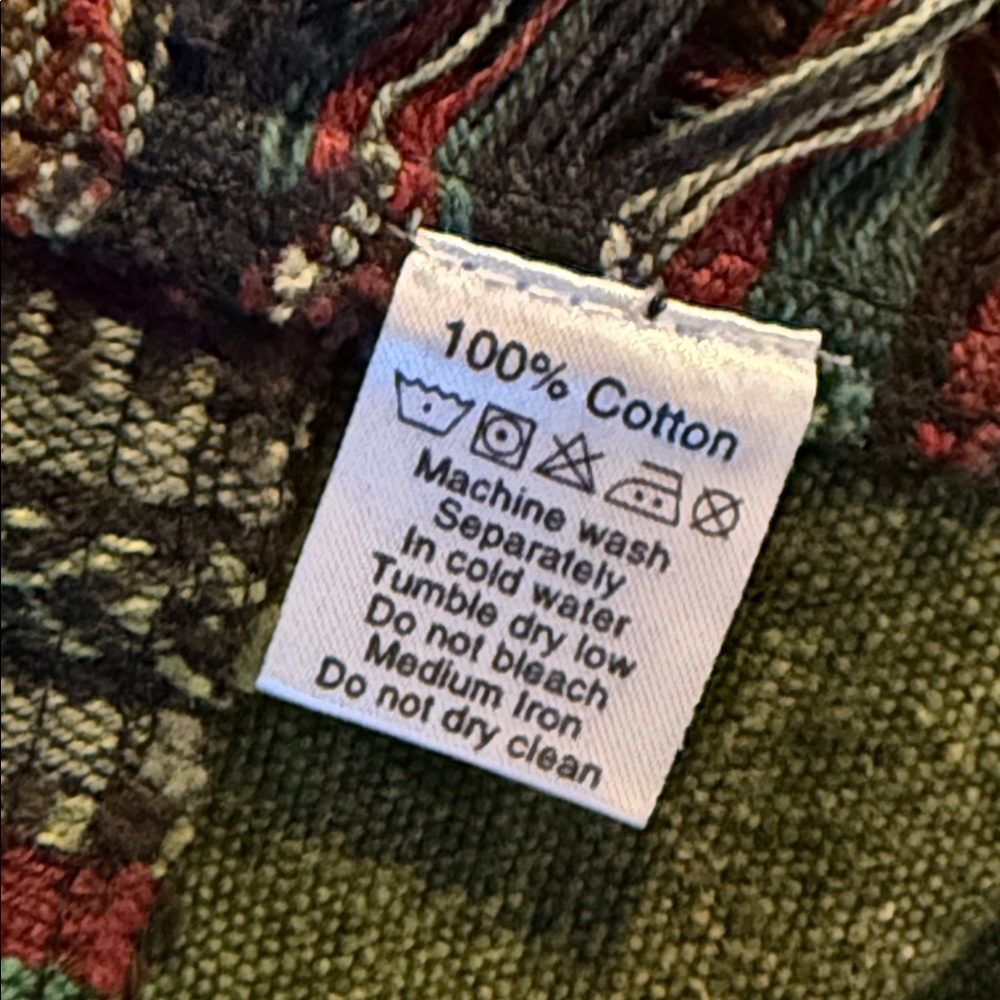 Patchwork Hooded Fringe Poncho - image 7